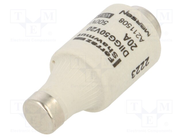 Fuse: fuse; gG; 20A; 500VAC; 500VDC; industrial; DII