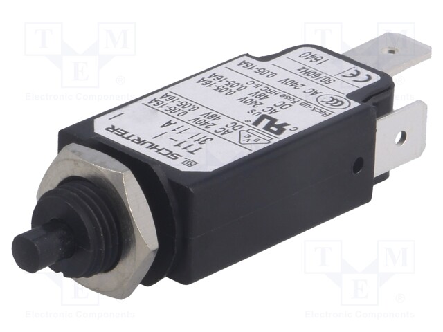 Circuit breaker; Urated: 240VAC; 48VDC; 11A; SPST; Poles: 1; screw