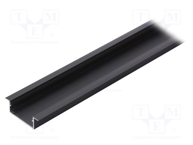 Profiles for LED modules; recessed; black; L: 1m; aluminium