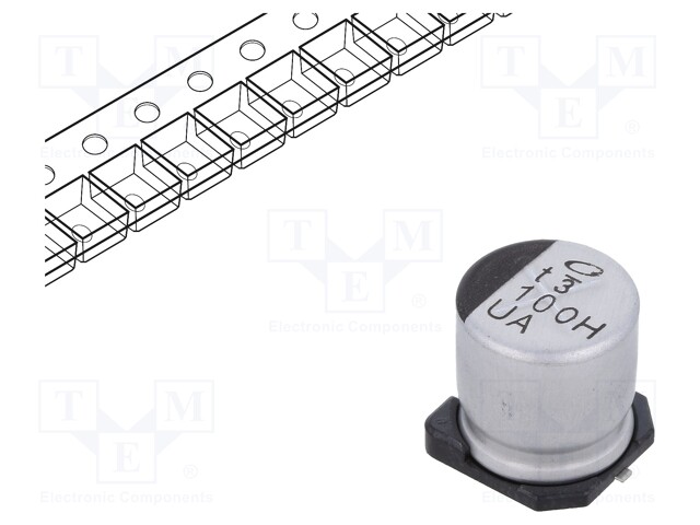 Capacitor: electrolytic; SMD; 100uF; 50VDC; Ø10x10mm; ±20%; 5000h