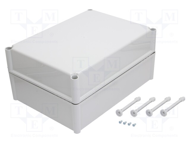 Enclosure: multipurpose; X: 278mm; Y: 378mm; Z: 180mm; SOLID; ABS