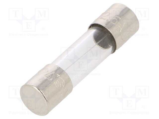 Fuse: fuse; time-lag; 2.5A; 250VAC; cylindrical,glass; 5x20mm