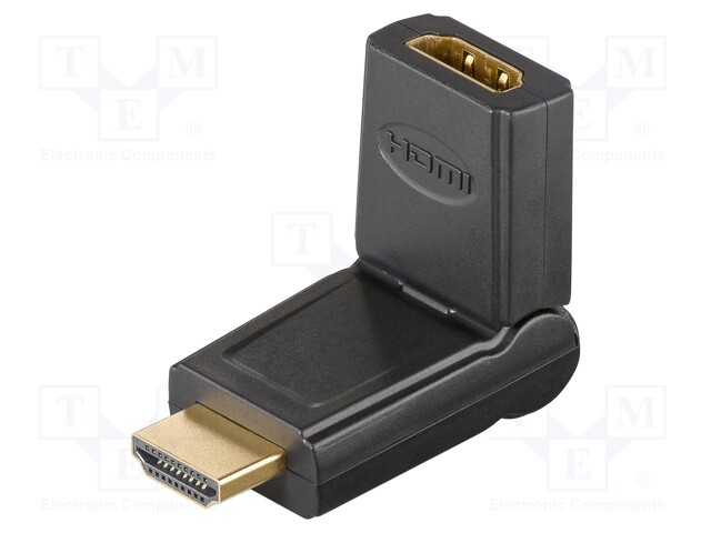 Adapter; HDMI plug,HDMI socket 180°; Colour: black