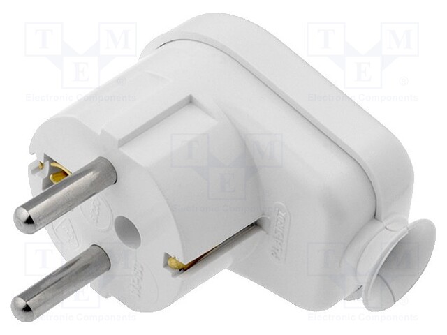 Connector: AC supply; plug; Layout: 2P+PE; white; 230VAC; 16A; PIN: 3