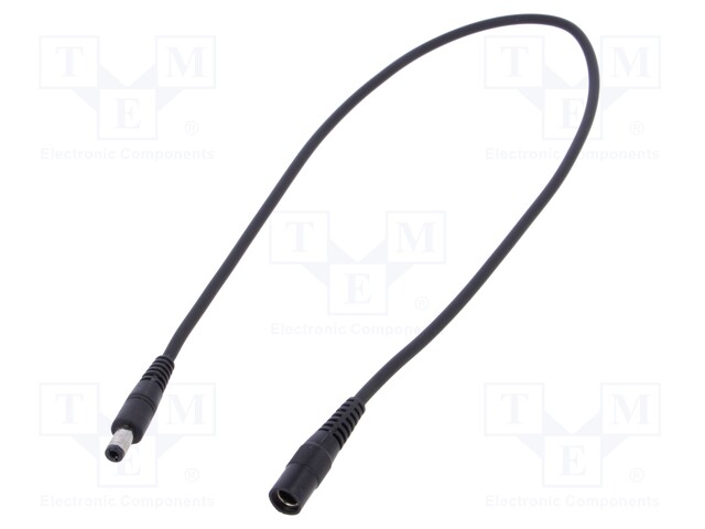 Cable; DC 5,5/2,1 plug,DC 5,5/2,5 plug; straight; 1mm2; black