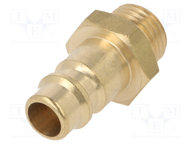 Thread plug-in EURO; nipple; brass; Ext.thread: 1/4"