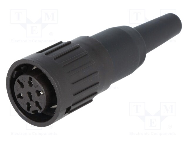 Plug; DIN; female; PIN: 7; Layout: 360°; straight; for cable; 300V; 5A