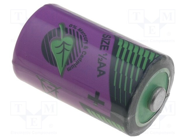 Battery: lithium (LTC); 3.6V; 1/2AA,1/2R6; Ø14.7x25.2mm; 1100mAh