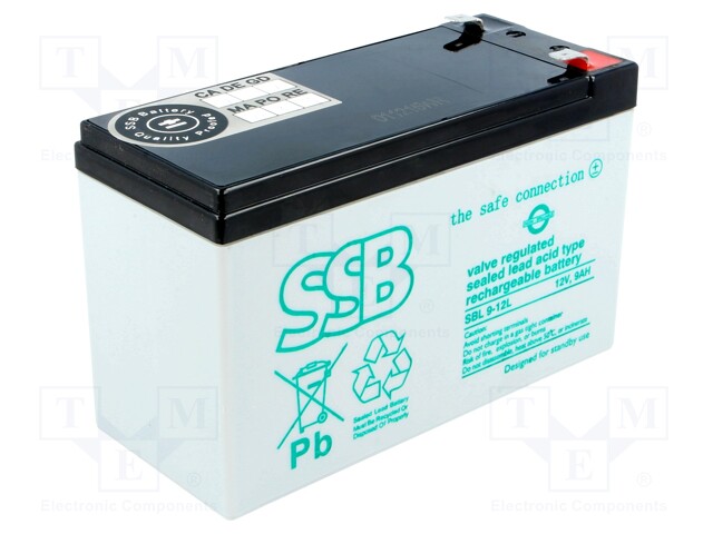Re-battery: acid-lead; 12V; 9Ah; AGM; maintenance-free