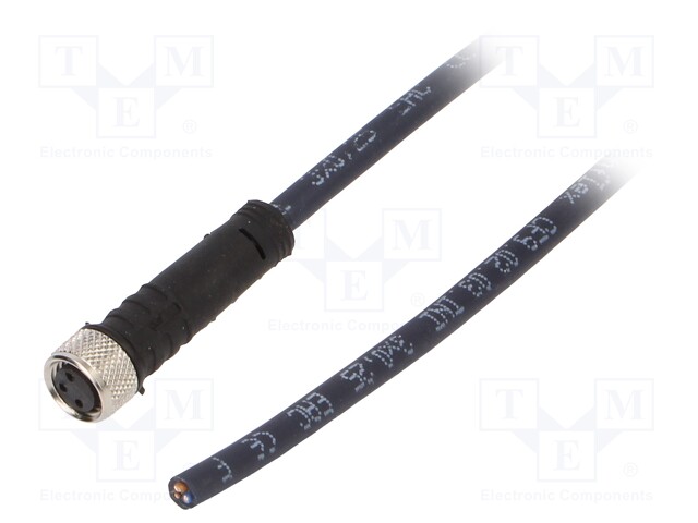 Connection lead; M8; PIN: 3; straight; 3m; plug; 60VAC; 4A; -35÷105°C