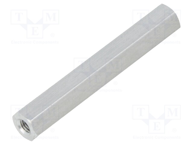 Screwed spacer sleeve; Int.thread: M3; 40mm; hexagonal; aluminium