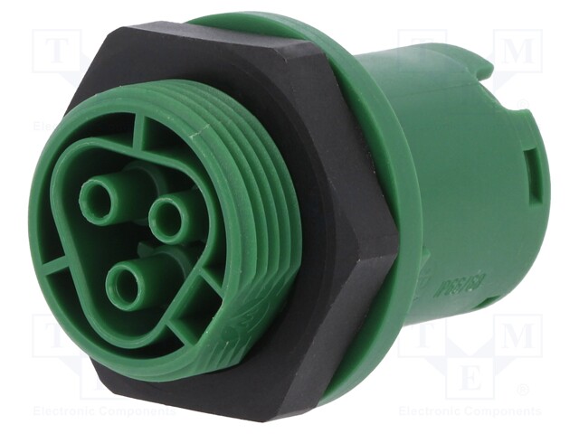 Socket; Connector: circular; female; PIN: 3; w/o contacts; 20A; 250V