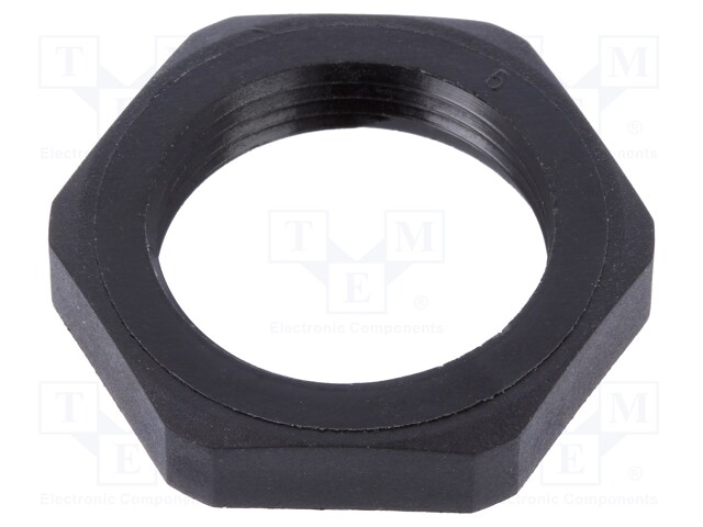 Nut; PG16; polyamide; UL94V-2; black; -40÷125°C; Thread: PG