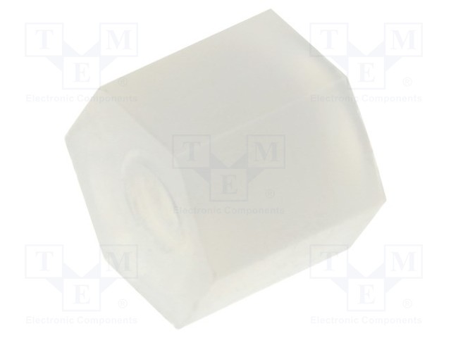 Screwed spacer sleeve; hexagonal; polyamide; M2; L: 4mm