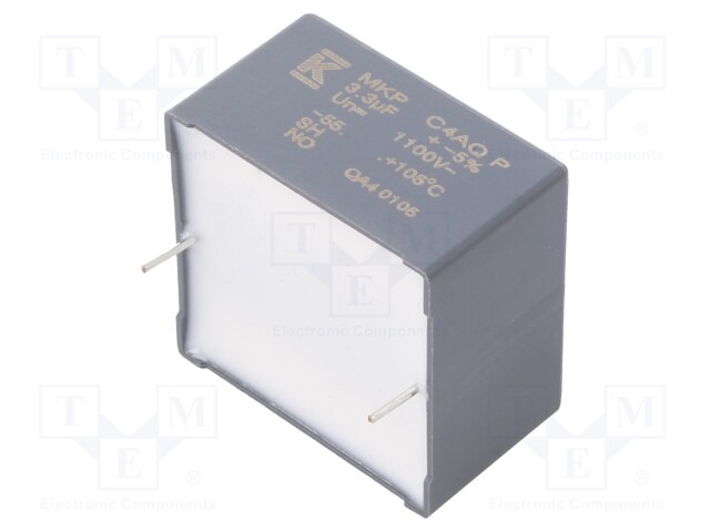 Capacitor: polypropylene; DC-Link; 3.3uF; ESR: 11.9mΩ; THT; ±5%