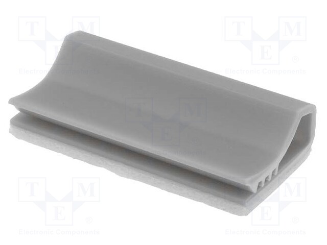 Self-adhesive cable holder; PVC; grey