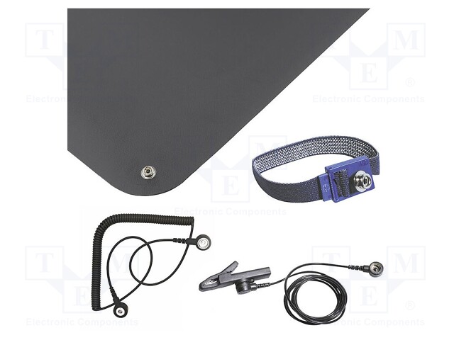 Protective bench kit; ESD; L: 610mm; W: 450mm; Thk: 1.5mm; black