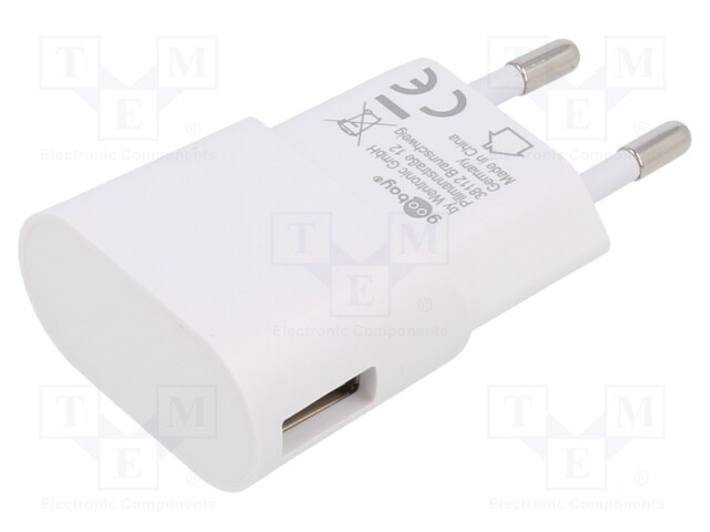 Power supply: switched-mode; plug; 5VDC; 5W; Plug: EU; Out: USB A