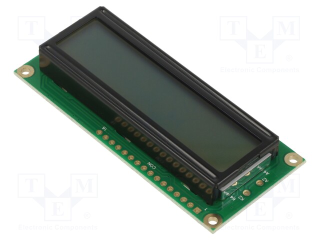 Display: LCD; alphanumeric; STN Positive; 16x2; gray; 80x36x13.5mm