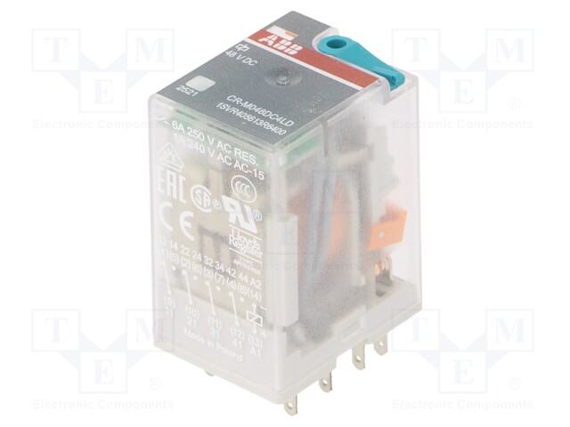 Relay: electromagnetic; 4PDT; Ucoil: 48VDC; 6A; max.250VAC