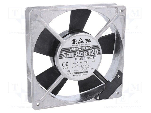 Fan: AC; axial; 120x120x25mm; 102m3/h; 34dBA; ball bearing; 2200rpm