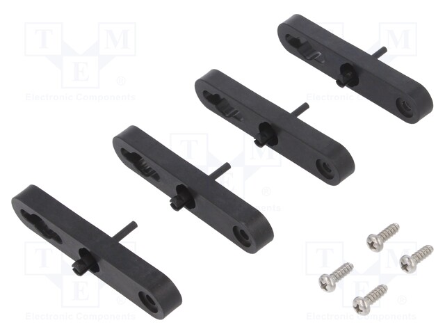 Set of wall holders; L: 95mm; W: 20mm; H: 10mm; Colour: black