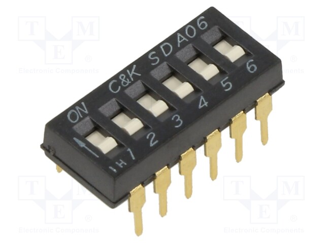 Switch: DIP-SWITCH; Poles number: 6; ON-OFF; 0.025A/24VDC; Pos: 2