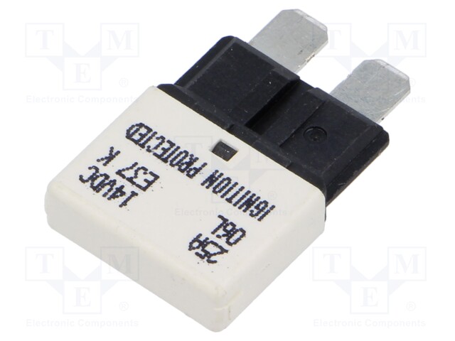 Fuse: fuse; 25A; 14VDC; automotive; 20.5mm