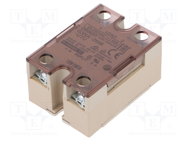 Relay: solid state; Ucntrl: 5÷24VDC; 50A; 24÷240VAC; -30÷80°C