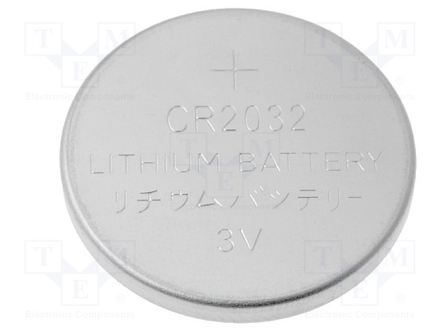 Battery: lithium; 3V; CR2032,coin; Ø20x3.2mm; 210mAh