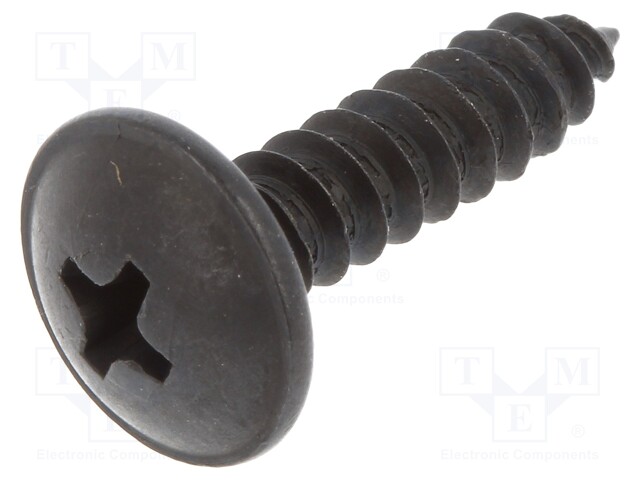 Screw; 100pcs; 19mm; steel; black; Thread: 4,8; 4,8x19