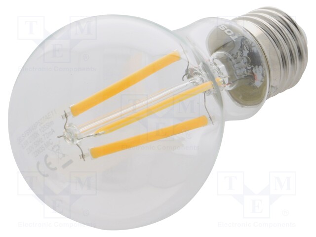 LED lamp; warm white; E27; 230VAC; 1055lm; 8.5W; 270°; 2700K