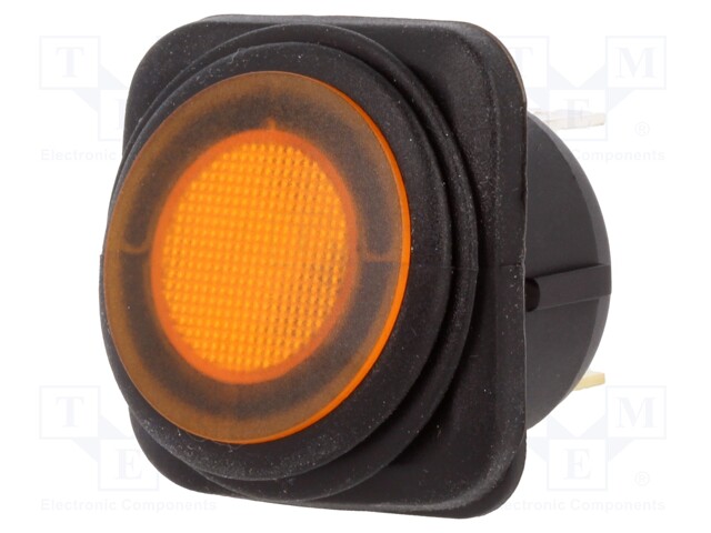 ROCKER; SPST; Pos: 2; OFF-ON; 10A/250VAC; orange; IP65; LED; 50mΩ