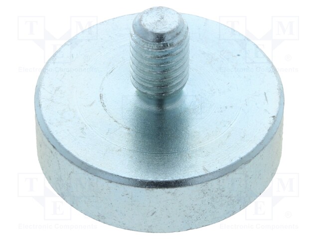 Magnet: permanent; neodymium; H: 7mm; 200N; Ø: 25mm; Ext.thread: M6