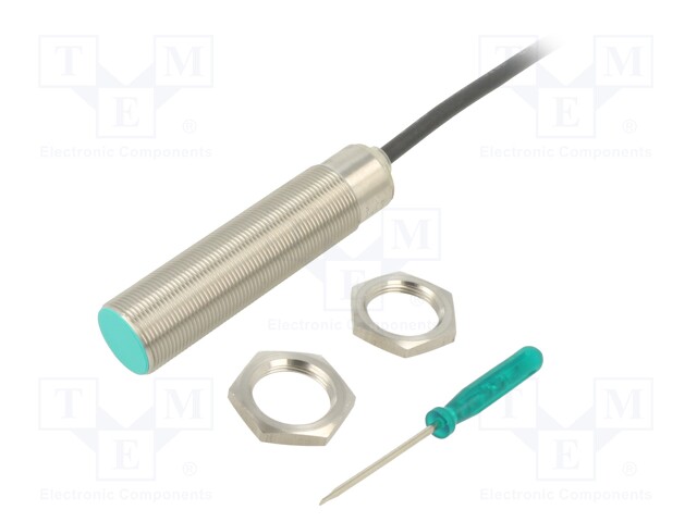 Capacitive Proximity Sensor, Basic Series, M18, 8 mm, PNP-NO, 10 Vdc to 30 Vdc, Pre-wired