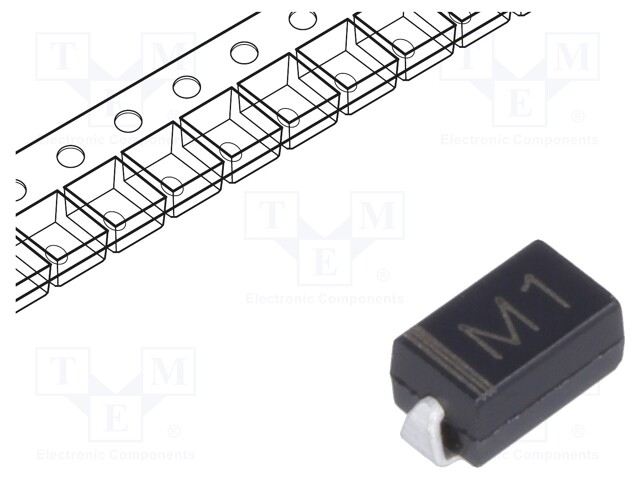 Diode: rectifying; SMD; 50V; 1A; Package: reel,tape; SMA; Ifsm: 30A