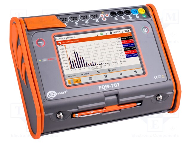 Meter: 3-phase power quality analyser; Interface: USB; IN: 5