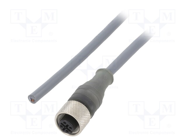 Connection lead; M12; PIN: 3; straight; 10m; plug; 250VAC; 2.7A; IP67