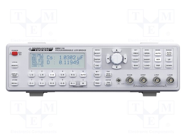 LCR meter; LCD; 0,1m÷100MΩ; 0,01p÷100mF; 10n÷100kH; f: 20Hz÷200kHz