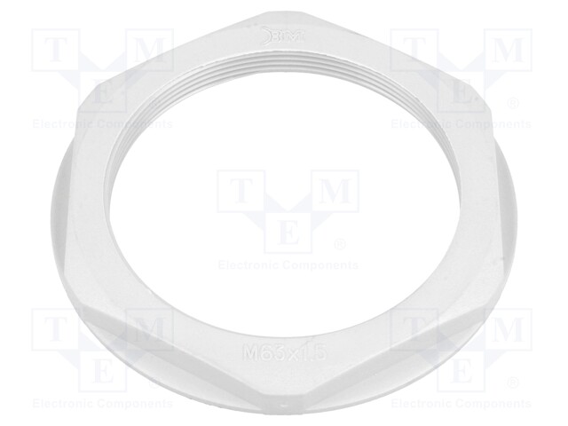 Nut; M63; polyamide; 75mm; grey; Pitch: 1,5