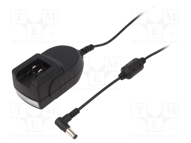 Power supply: switched-mode; voltage source; 18VDC; 1A; 18W; plug