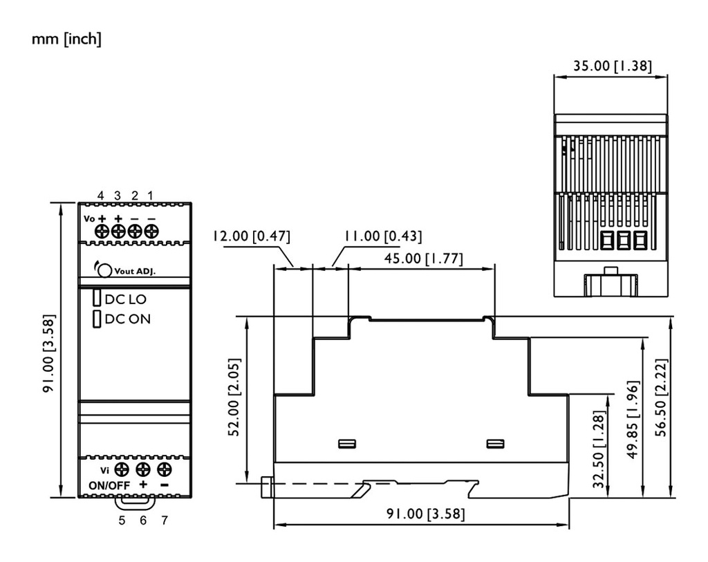 Converter: DC/DC; 25W; Uin: 10÷36VDC; Uout: 9VDC; Iout: 2.8A; IP20