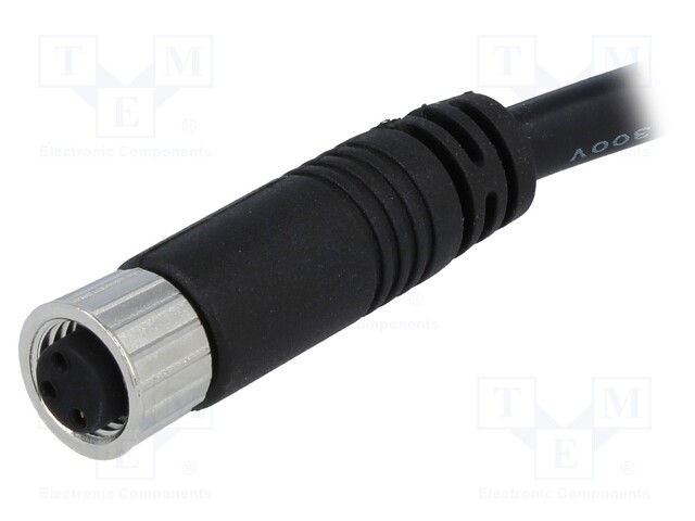 Connector: M8; 2m; female; PIN: 3; straight; plug; 3A; 60V; IP67