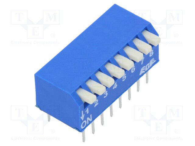 Switch: DIP-SWITCH; Poles number: 8; OFF-ON; 0.025A/24VDC; Pos: 2