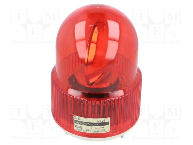 Signaller: lighting; rotating light; red; Series: S125; 24VDC; IP44