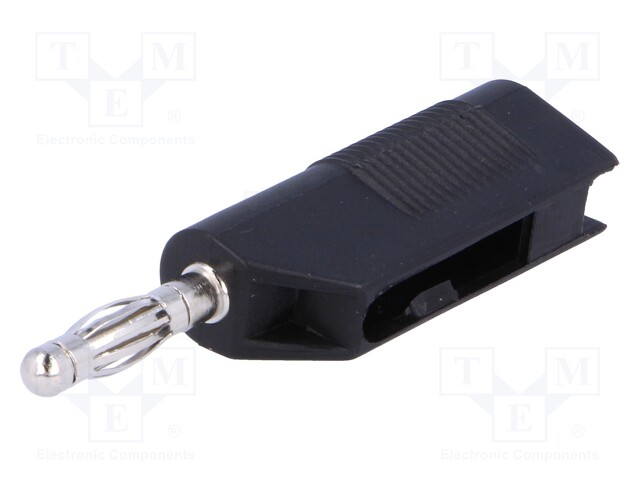 Plug; 4mm banana; 10A; 60VDC; black; with axial socket