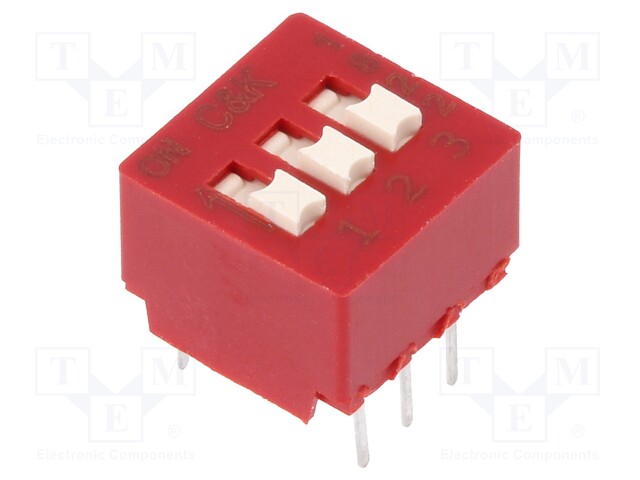 Switch: DIP-SWITCH; Poles number: 3; 0.1A/50VDC; Pos: 2; -40÷85°C