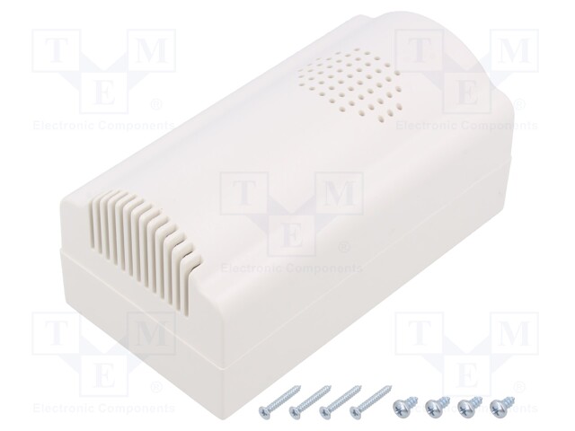 Enclosure: for alarms; X: 85mm; Y: 85mm; Z: 35.5mm; ABS; white