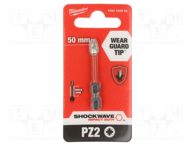 Screwdriver bit; Pozidriv®; PZ2; Overall len: 50mm; Kind: impact