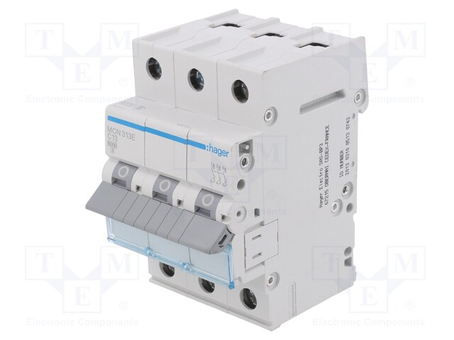 Circuit breaker; 230/400VAC; Inom: 13A; Poles: 3; DIN; Charact: C